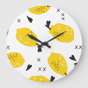 New York Lemons: Vintage Cut-Outs Large Clock