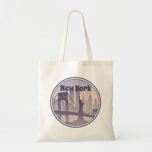 New York Liberty Retro Style Tote Bag