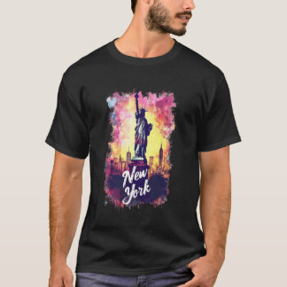 New York Liberty Statue USA Souvenir Landmark Wate T-Shirt