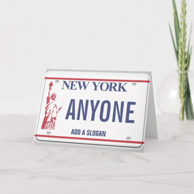 New York License Plate (personalized) Card (Front)
