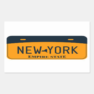 New York License Plate, The Empire State Rectangular Sticker