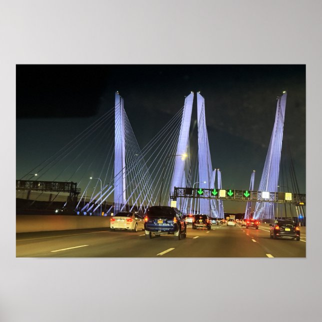 New York Lighted Bridge Poster (Front)