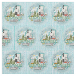 New York Lighthouse Fabric