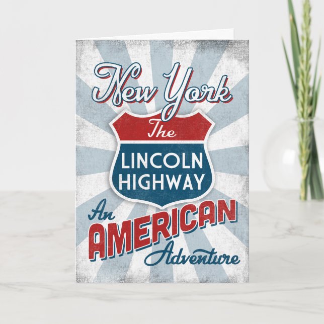 New York Lincoln Highway Vintage America Card (Front)