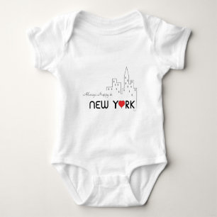 New York, Love, Heart, Cute Baby Bodysuit