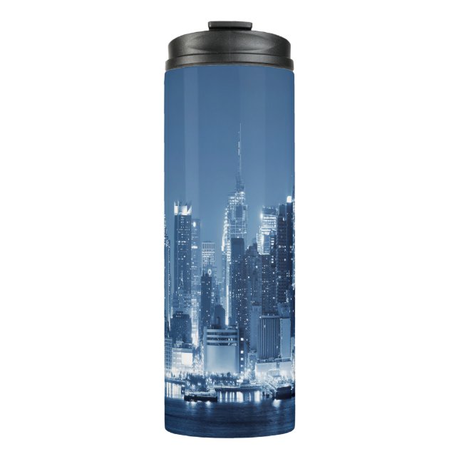 New-York Manhattan City Night Skyline Thermal Tumbler (Front)