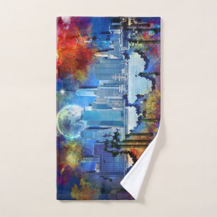 New York Manhattan Skyline Hand Towel