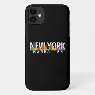 New York Manhattan skyline with palms iPhone 11 Case