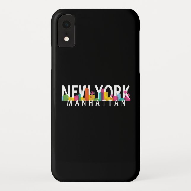 New York Manhattan skyline with palms Case-Mate iPhone Case (Back)