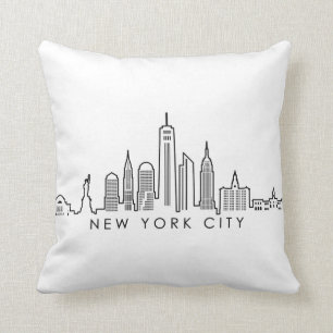 NEW YORK Manhatten USA City Skyline Silhouette Cushion
