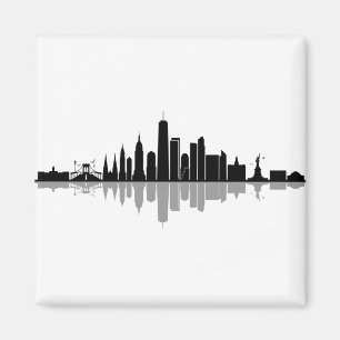 NEW YORK Manhatten USA City Skyline Silhouette Magnet