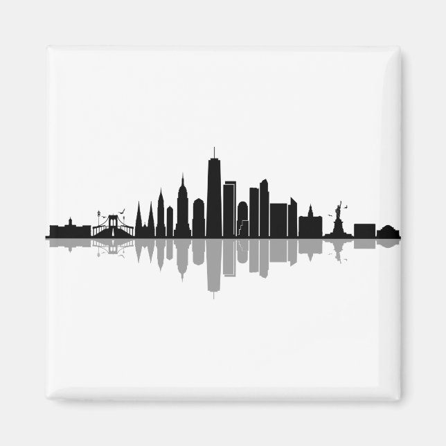 NEW YORK Manhatten USA City Skyline Silhouette Magnet (Front)