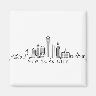 NEW YORK Manhatten USA City Skyline Silhouette Magnet