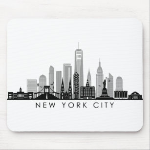 NEW YORK Manhatten USA City Skyline Silhouette Mouse Mat