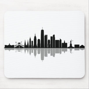 NEW YORK Manhatten USA City Skyline Silhouette Mouse Mat