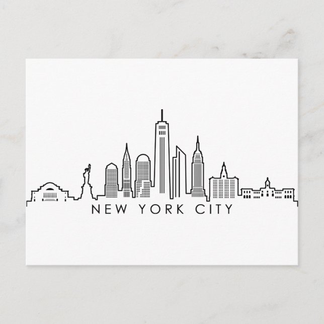 NEW YORK Manhatten USA City Skyline Silhouette Postcard (Front)