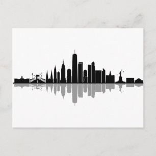 NEW YORK Manhatten USA City Skyline Silhouette Postcard