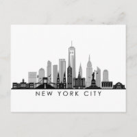 NEW YORK Manhatten USA City Skyline Silhouette