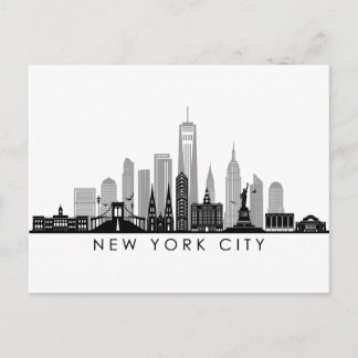 NEW YORK Manhatten USA City Skyline Silhouette Postcard