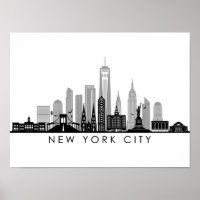 NEW YORK Manhatten USA City Skyline Silhouette