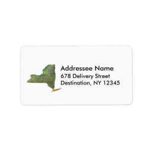 New York Map Address Label