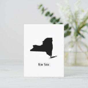 New York Map - Black and White Modern New York Map Postcard