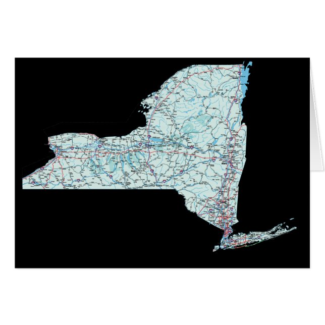 New York Map Card (Front Horizontal)