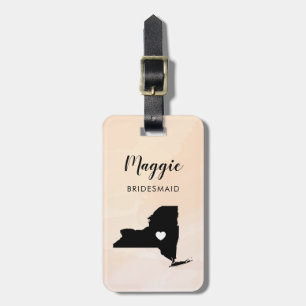 New York Map Luggage Tag, Wedding Party Welcome Tag