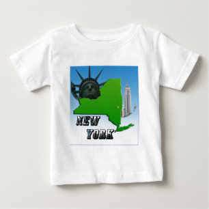 New York Map, Statue of Liberty, Monument Baby T-Shirt