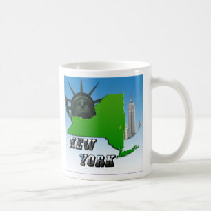 New York Map, Statue of Liberty, Monument Coffee Mug