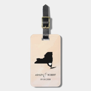 New York Map Wedding Luggage Tag, Gift Tag