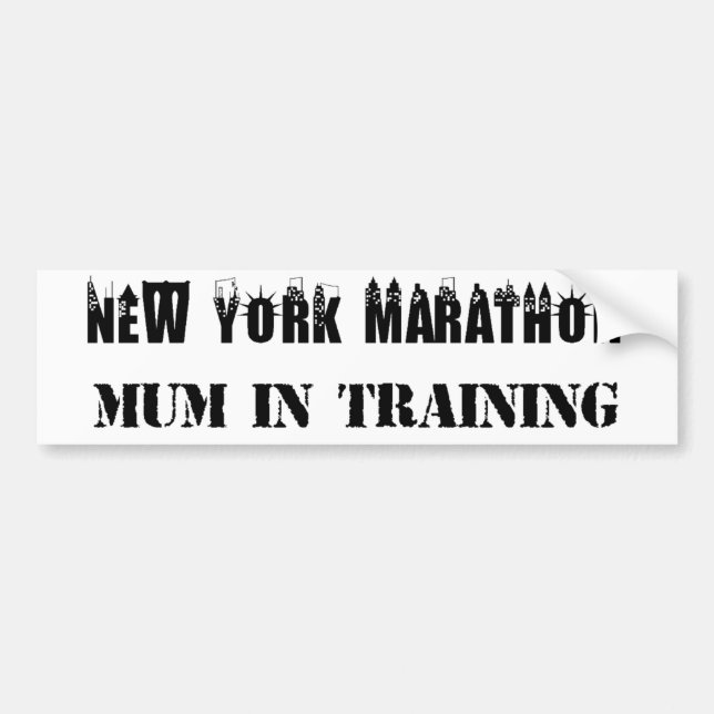 New York Marathon Mom in Training Bumper Sticker (Front)