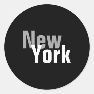 New York Mens Basic Dark Classic Round Sticker