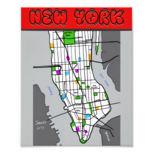 New York Minimalist Map Poster Black & White City