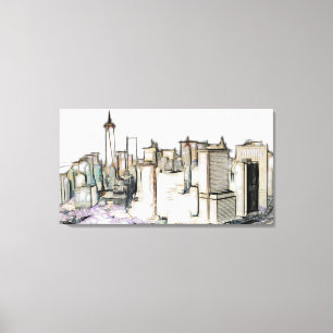 New York Mixed Media Art Canvas Print