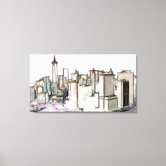 New York Mixed Media Art Canvas Print (Front)