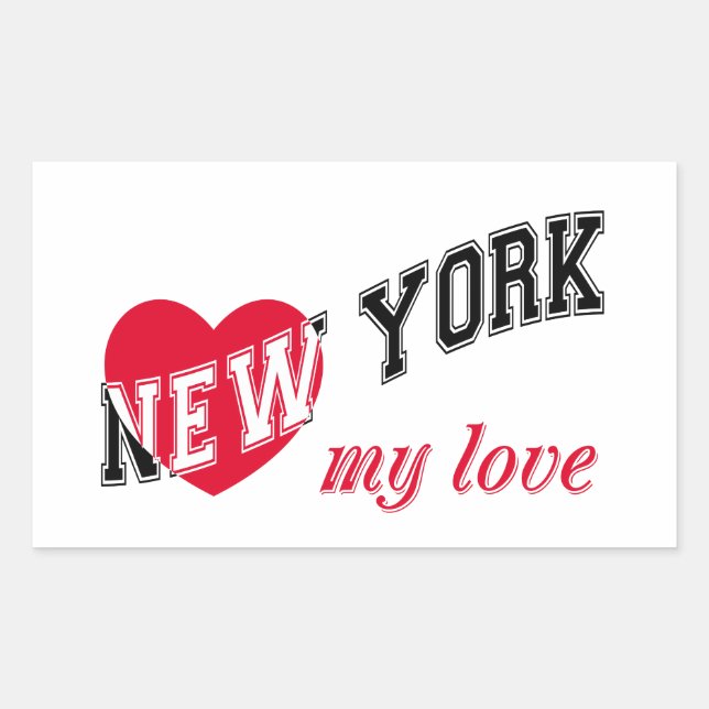New York my love Rectangular Sticker (Front)