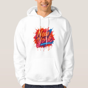 New York Neon Street Art – Colourful Retro Hoodie