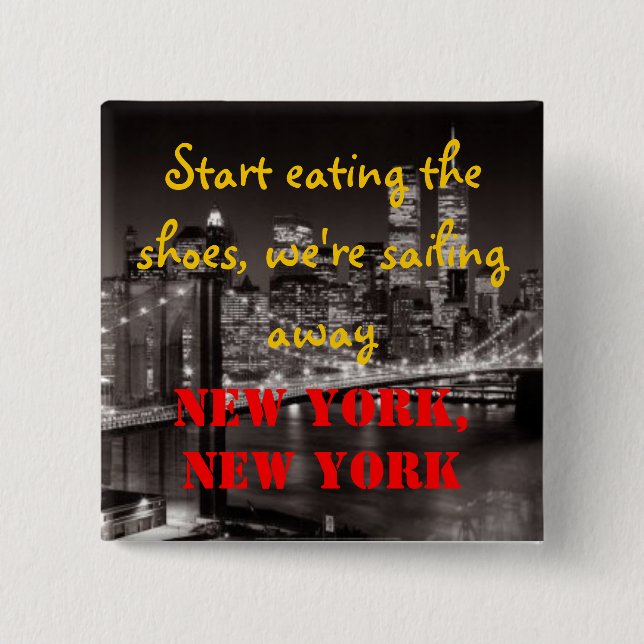 New York New York 15 Cm Square Badge (Front)