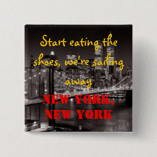 New York New York 15 Cm Square Badge