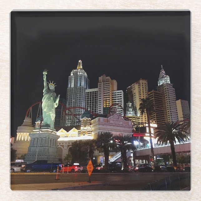 New York – New York Hotel #4 Glass Coaster (Front)