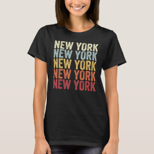 New York New York New York NY Retro Vintage Text T-Shirt