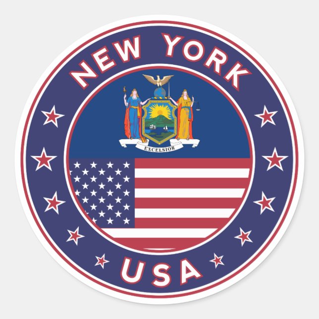 New York, New York sticker, phone case, bag Classic Round Sticker (Front)