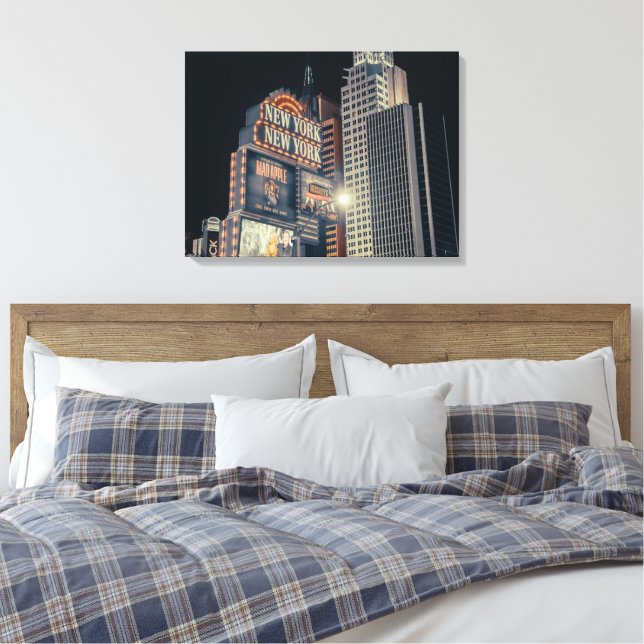 New York New York Stretched Canvas Print (Insitu(Bedroom))
