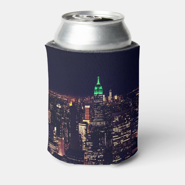 New York night skyline Can Cooler (Can Back)