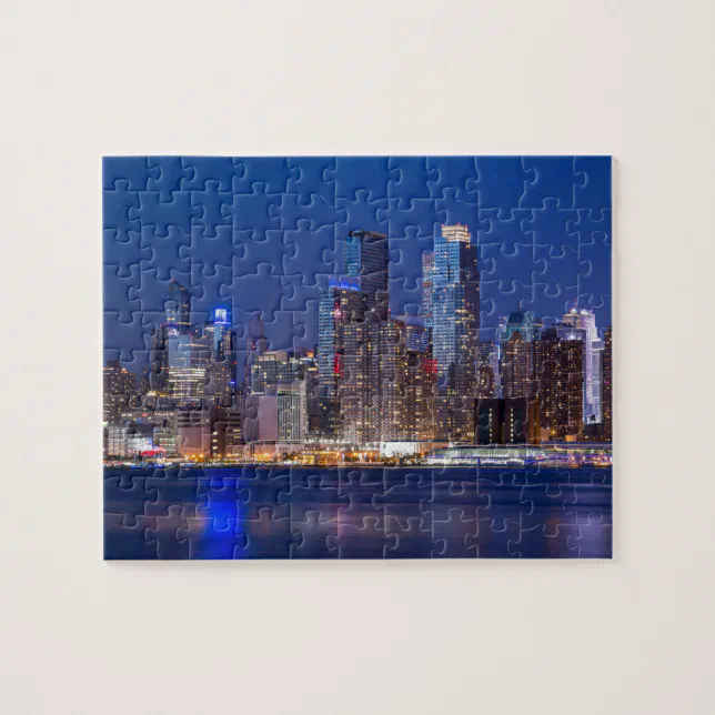 New York night skyline Jigsaw Puzzle | Zazzle