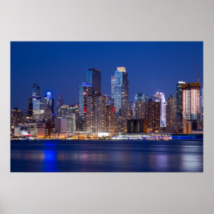 New York night skyline Poster