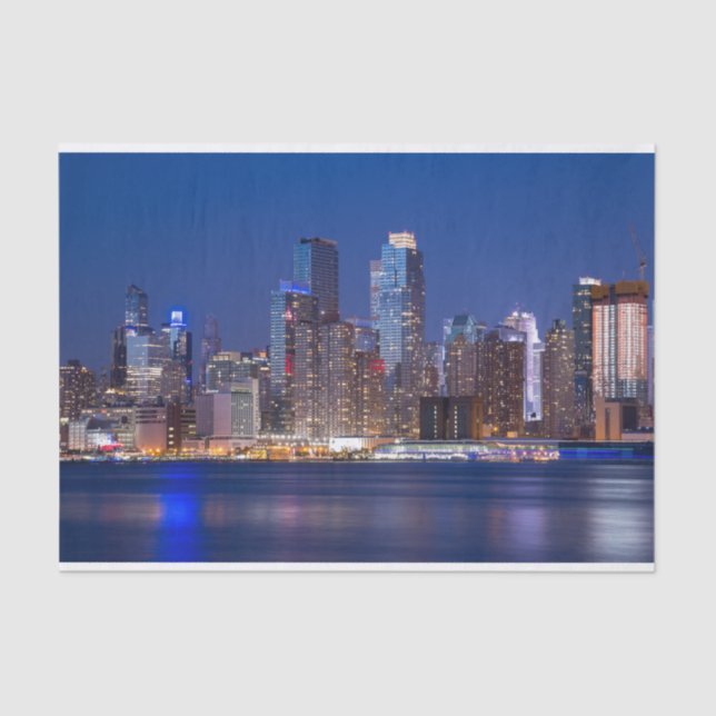 New York night skyline Tissue Paper (Front)