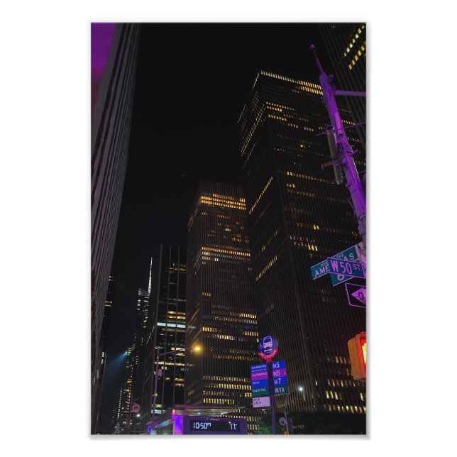 New York Nights – Illuminated Skyline Photography  Photo Print (Front)