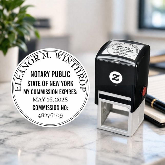 New York Notary Public Round  Self-inking Stamp (Creator Uploaded)